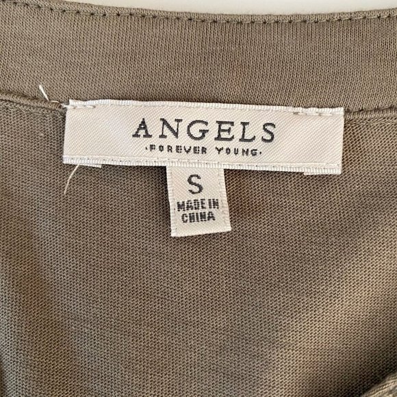 Angels Forever Young Poplin Flutter Sleeve Top Women's Size S Lace Peasant NWT‎ - Picture 6 of 12